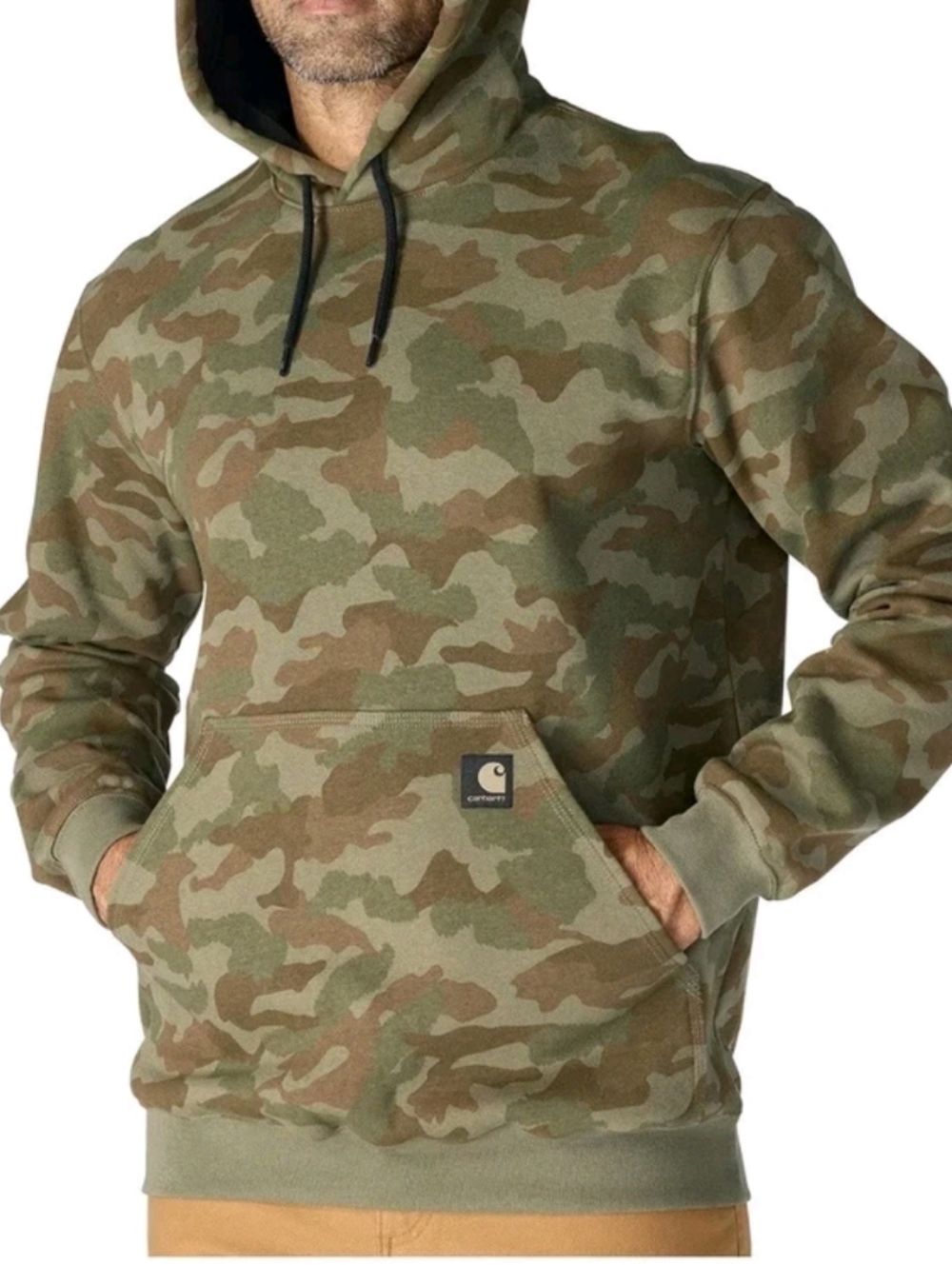Carhartt Camo Pullover Hoodie in Green and Brown